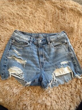 American Eagle Outfitters Light Blue Distressed Denim Cutoff Shorts